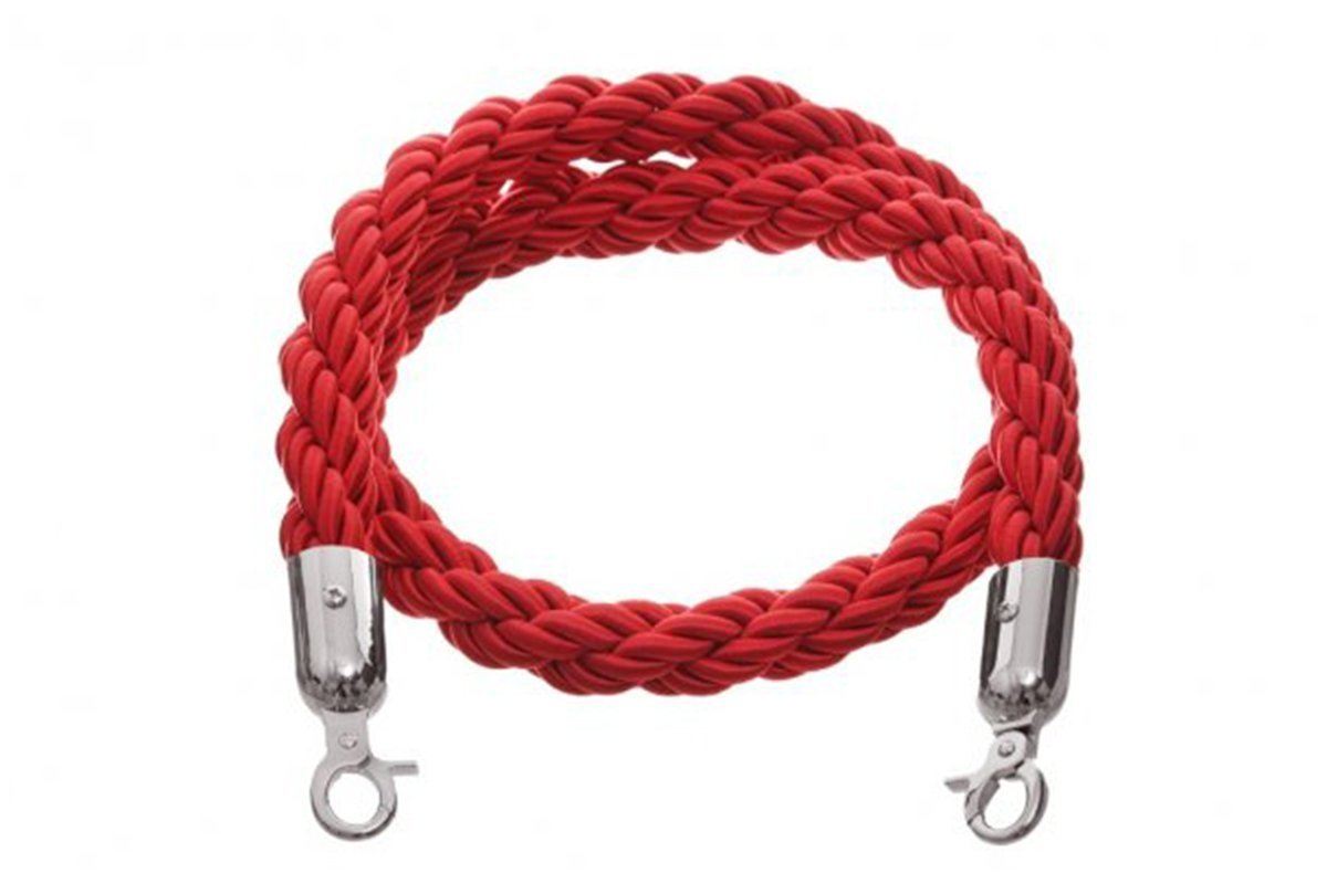Qstands Premium Braided Rope - 1500mm - Silver Hook Jasonl red 