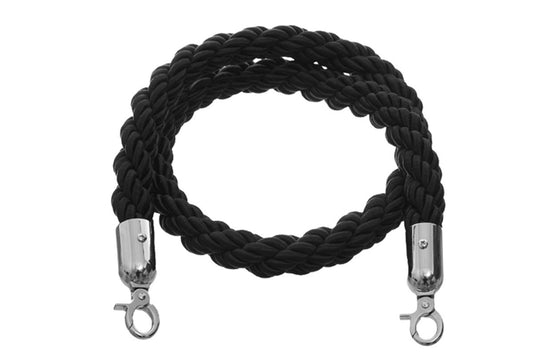 Qstands Premium Braided Rope - 1500mm - Silver Hook Jasonl black 