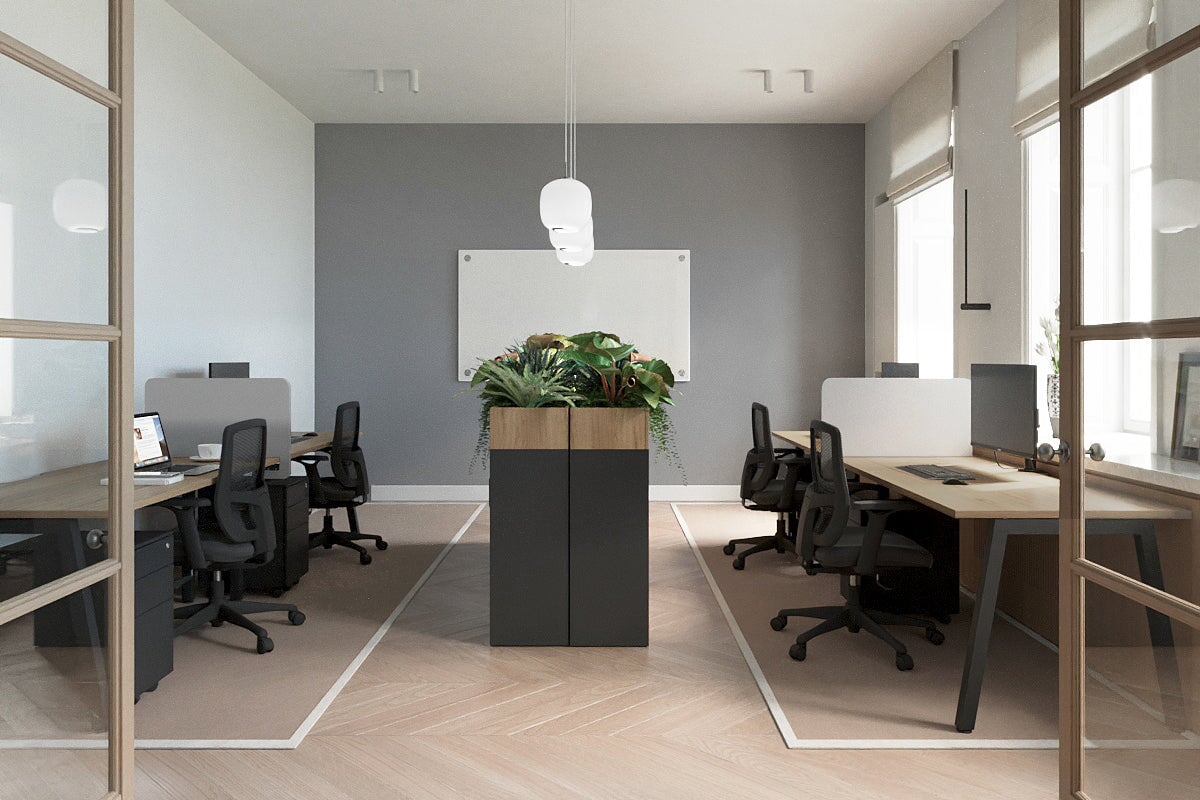 Quadro 2 Person Run Office Workstations [1800L x 800W with Cable Scallop] Jasonl 