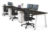 Quadro 3 Person Run Office Workstation [1600L x 800W with Cable Scallop] - Thumbnail 6 