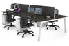 Quadro 4 Person Office Workstation [1600L x 800W with Cable Scallop] - Thumbnail 43 