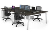 Quadro 4 Person Office Workstation [1600L x 800W with Cable Scallop] - Thumbnail 34 