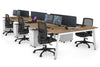 Quadro 6 Person Office Workstation [1400L x 800W with Cable Scallop] - Thumbnail 26 