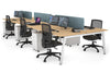 Quadro 6 Person Office Workstation [1400L x 800W with Cable Scallop] - Thumbnail 17 