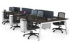 Quadro 6 Person Office Workstation [1400L x 800W with Cable Scallop] - Thumbnail 36 
