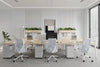Quadro 6 Person Office Workstation [1400L x 800W with Cable Scallop] - Thumbnail 4 
