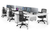 Quadro 6 Person Office Workstation [1400L x 800W with Cable Scallop] - Thumbnail 5 