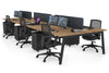 Quadro 6 Person Office Workstation [1400L x 800W with Cable Scallop] - Thumbnail 66 