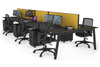 Quadro 6 Person Office Workstation [1400L x 800W with Cable Scallop] - Thumbnail 79 