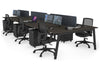 Quadro 6 Person Office Workstation [1400L x 800W with Cable Scallop] - Thumbnail 76 