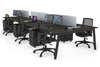 Quadro 6 Person Office Workstation [1400L x 800W with Cable Scallop] - Thumbnail 75 