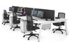 Quadro 6 Person Office Workstation [1400L x 800W with Cable Scallop] - Thumbnail 13 