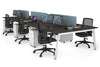 Quadro 6 Person Office Workstation [1400L x 800W with Cable Scallop] - Thumbnail 37 