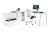 Quadro A Executive Setting - White Frame [1600L x 800W with Cable Scallop] - Thumbnail 6 