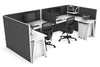 Quadro A Legs 2 Person Corner Workstation - U Configuration - White Frame [1600L x 1800W with Cable Scallop] - Thumbnail 1 