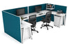 Quadro A Legs 2 Person Corner Workstation - U Configuration - White Frame [1600L x 1800W with Cable Scallop] - Thumbnail 10 