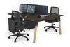 Quadro A Legs 2 Person Office Workstation - Wood Legs Cross Beam [1400L x 700W] - Thumbnail 75 