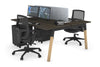 Quadro A Legs 2 Person Office Workstation - Wood Legs Cross Beam [1400L x 700W] - Thumbnail 74 