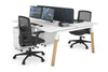 Quadro A Legs 2 Person Office Workstation - Wood Legs Cross Beam [1400L x 700W] - Thumbnail 4 