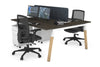 Quadro A Legs 2 Person Office Workstation - Wood Legs Cross Beam [1400L x 700W] - Thumbnail 34 