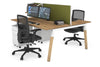 Quadro A Legs 2 Person Office Workstation - Wood Legs Cross Beam [1400L x 700W] - Thumbnail 28 