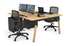 Quadro A Legs 2 Person Office Workstation - Wood Legs Cross Beam [1400L x 700W] - Thumbnail 53 
