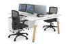 Quadro A Legs 2 Person Office Workstation - Wood Legs Cross Beam [1400L x 700W] - Thumbnail 3 
