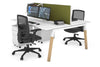 Quadro A Legs 2 Person Office Workstation - Wood Legs Cross Beam [1400L x 700W] - Thumbnail 8 