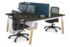 Quadro A Legs 2 Person Office Workstation - Wood Legs Cross Beam [1600L x 800W with Cable Scallop] - Thumbnail 40 