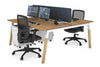 Quadro A Legs 2 Person Office Workstation - Wood Legs Cross Beam [1600L x 800W with Cable Scallop] - Thumbnail 25 
