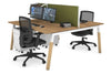 Quadro A Legs 2 Person Office Workstation - Wood Legs Cross Beam [1600L x 800W with Cable Scallop] - Thumbnail 29 