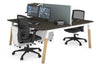 Quadro A Legs 2 Person Office Workstation - Wood Legs Cross Beam [1600L x 800W with Cable Scallop] - Thumbnail 41 