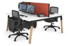 Quadro A Legs 2 Person Office Workstation - Wood Legs Cross Beam [1600L x 800W with Cable Scallop] - Thumbnail 48 