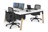 Quadro A Legs 2 Person Office Workstation - Wood Legs Cross Beam [1600L x 800W with Cable Scallop] - Thumbnail 43 