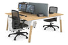Quadro A Legs 2 Person Office Workstation - Wood Legs Cross Beam [1600L x 800W with Cable Scallop] - Thumbnail 21 