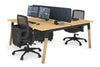 Quadro A Legs 2 Person Office Workstation - Wood Legs Cross Beam [1600L x 800W with Cable Scallop] - Thumbnail 56 