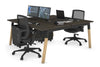 Quadro A Legs 2 Person Office Workstation - Wood Legs Cross Beam [1600L x 800W with Cable Scallop] - Thumbnail 74 