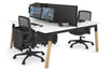 Quadro A Legs 2 Person Office Workstation - Wood Legs Cross Beam [1600L x 800W with Cable Scallop] - Thumbnail 53 
