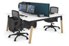 Quadro A Legs 2 Person Office Workstation - Wood Legs Cross Beam [1600L x 800W with Cable Scallop] - Thumbnail 51 