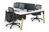Quadro A Legs 2 Person Office Workstation - Wood Legs Cross Beam [1600L x 800W with Cable Scallop] - Thumbnail 46 