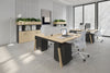 Quadro A Legs 2 Person Office Workstation - Wood Legs Cross Beam [1600L x 800W with Cable Scallop] - Thumbnail 44 