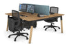 Quadro A Legs 2 Person Office Workstation - Wood Legs Cross Beam [1600L x 800W with Cable Scallop] - Thumbnail 67 