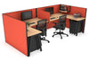 Quadro A Legs 2 Person Corner Workstation - U Configuration - Black Frame [1400L x 1800W with Cable Scallop] - Thumbnail 19 
