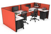 Quadro A Legs 2 Person Corner Workstation - U Configuration - Black Frame [1400L x 1800W with Cable Scallop] - Thumbnail 6 