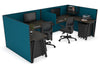 Quadro A Legs 2 Person Corner Workstation - U Configuration - Black Frame [1400L x 1800W with Cable Scallop] - Thumbnail 53 