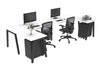 Quadro A Legs 2 Person Corner Workstation - U Configuration - Black Frame [1400L x 1800W with Cable Scallop] - Thumbnail 3 