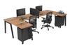Quadro A Legs 2 Person Corner Workstation - U Configuration - Black Frame [1400L x 1800W with Cable Scallop] - Thumbnail 31 