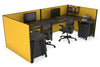 Quadro A Legs 2 Person Corner Workstation - U Configuration - Black Frame [1400L x 1800W with Cable Scallop] - Thumbnail 48 