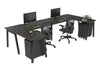 Quadro A Legs 2 Person Corner Workstation - U Configuration - Black Frame [1400L x 1800W with Cable Scallop] - Thumbnail 44 