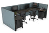 Quadro A Legs 2 Person Corner Workstation - U Configuration - Black Frame [1400L x 1800W with Cable Scallop] - Thumbnail 54 